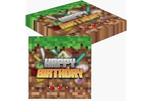 ATBEAMEN 20pcs MC Gaming Paper Napkin 33x33CM,Soft Green Game Disposable Luncheon Paper Party Serviettes Tableware for Birthday,Christmas Halloween,Cartoon,BBQ,Parties Dinner Boys Kids Serviettes Napkins