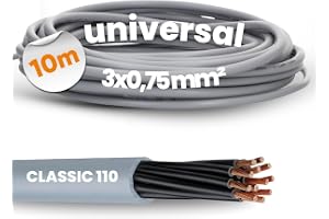 10 meter Lapp 1119803 Oljeflex Classic 110 PVC-kontrollkabel 3 x 0,75 mm² utan grön-gul skyddsledare I styrkabel 3 ledare I k