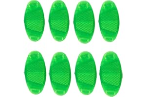 YouU 8 pcs Bicycle Wheel Mountain Bike Accessories Signage Decoration Safe Warning Green Oval Reflector Bicycle Spoke