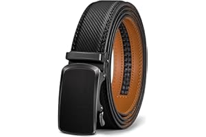 KEMISANT Cinturón Hombre, Cinturón Cuero Automático Trinquete Cierre,Traje Negocios,Ancho 35 mm,Tamaño Ajustado