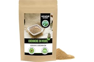 Cardamome moulue (200g), cardamome en poudre 100% naturelle, bien entendu sans additifs
