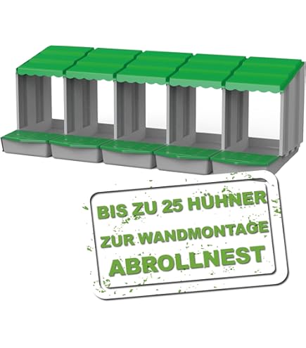 Geflgelnest Hhnerstall Legenester Fr Hhner 2 Abteile - Robustes Metall  Abrollnest Mit Fangschale & Lftung, 47,5x53x53,4 Cm