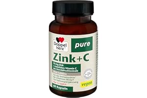 ‎DOPPELHERZ Doppelherz pure Zink + C – Vitamin C und Zink leisten einen Beitrag für die normale Funktion des Immunsystems – 60 vegane Kapseln
