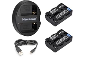Newmowa NP-FM50 Batería (2-Pack) y Kit Cargador Micro USB portátil para NP-FM50 DSC-R1 DSC-F828 DSC-F717 DSC-F707 MVC-CD250 HDR-HC1 DCR-DVD301 DCR-DVD101 DCR-DVD201