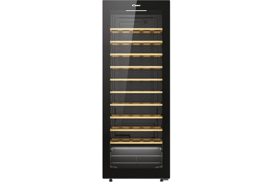 Candy DiVino CWC058 Enoteca, 58 Bottles, WiFi, App hOn, Reversible Door, 10 Shelves, Anti-UV Treatment, Anti-Vibration Compressor, LED Lighting, Digital Control, Built-in Handle