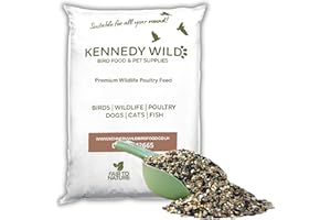Kennedy Wild Premium Wildlife Poultry Feed Mix (25kg) Healthy & Nutritious Bird Food for Chickens & Other Poultry Wildlife. Includes Layers Pellets, Wheat, Kibbled Maize, & Black Sunflower.