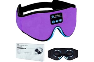 ZUXNZUX Masque de Sommeil Bluetooth 3D Masque de Nuit Sommeil Pour Dormir Faire la Sieste Voyager Yoga Méditation femme et Homme - Violet