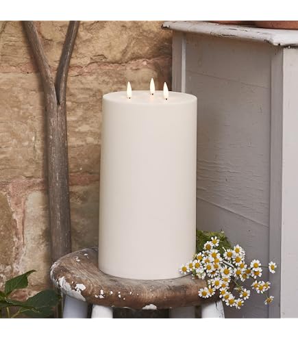 Lights4fun Marmor-LED-Kerze Mit 3 Dochten & Fernbedienung – Realistisch Flackernde Deko Ohne Wachs