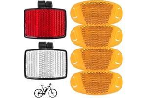 Issimober Juego de 6 Reflectantes para Bicicleta, Catadióptricos para Ruedas Delanteras y Traseras, Reflectante Bicicleta y Moto, Accesorios de Seguridad para Bicicleta de Carretera, MTB y E-Bike