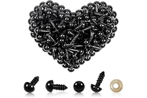 TOAOB THE ONE AND ONLY BABY TOAOB 150 Pezzi Occhi di Sicurezza per Amigurumis con Rondelle 8 mm Nero Plastica Occhietti per Bambole Creazione Animale all'Uncinetto Pupazzi Creazione Artigianato Lavoretti