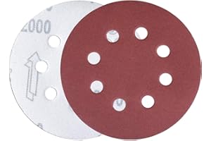YoiYee 2000 Grit Sanding Discs Pads, 8 Holes, 125mm/5-inch Hook and Loop Quick Change Sandpaper Sheet for Random Orbital Sander, 20 Pack