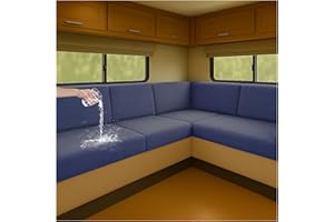 ‎NNSMUN NNSMUN Stretch Bezüge für Wohnwagenpolster wasserdichte rutschfeste Sitzbezüge mit Kordelzug, Elastische Sofa Sitzkissenbezüge für Wohnmobil, Caravan, Innenbereich (Marineblau,L 95-130cm,W 40-65cm)