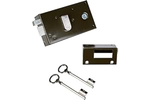 Yale YAH36G - Cerradura de Pared Horizontal con 2 Llaves, versión Izquierda para Puerta Interior, Color Caqui, Color Gris