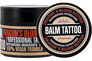 Balm Tattoo Dragon's Blood - Manteca vegana hidratante para durante y después de tatuarse, estrecha los poros para evitar que los colores se desvanezcan
