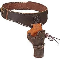 Western Cowboy Gun Holster & Belt - Full Grain Leather For Revolvers
