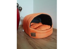 ODOLPLUSZ Hundehütte Hundehöhle Hundebett Hundehaus S M ([ S ] 34 x 40 x 39 cm, Oragne)