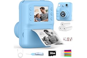 Yidoroye Kids Instant Print Camera, Toys for 3-10 Year Old Boys Girls Gifts 2.4'' HD 1080P Video & 32GB SD Printing Camera for Kids Gifts for 3 4 5 6 7 8 9 Year Old Boys Girls Birthday Presents Xmas