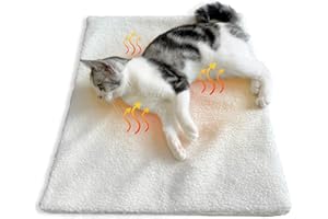 GingerUPer Tappetino di Riscaldamento Snooze Pad Cuccia per Animali Domestici Cani Gatti, Auto Riscaldamento Pet Coperta e Gattini per Viaggi o Home, Bianco