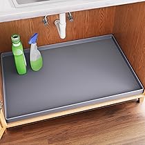 Silicone Under Sink Mat 31" X 19" - Waterproof Cabinet Liner, Drip Tray For Kitchen & Bathroom, Easy Clean