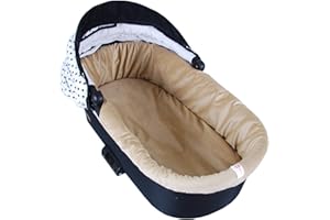 ‎BABYLUX BABYLUX Nestchen für Kinderwagen Stubenwagen BABYWANNE + Matratze 2 Tlg Set Doppelseitig (W103 Velvet Beige)