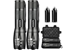 S SMAZINSTAR SIMILKY LED Torch LED Flashlight Adjustable Focus Handheld Flashlight Super Bright 1200 Lumens Pocket Torch Zoomable and Waterproof Camping Outdoor Torch 3 x AAA Batteries Not Included