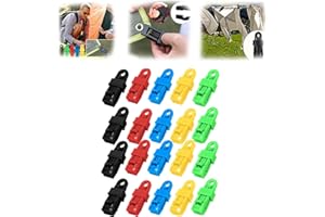 ADIUS 20Pcs Adjustable Heavy Duty Lock Grip for Tarp & Shade Cloth,Windproof Shade Cloth Plastic Clips,Reusable Awning Tarp Clamps for Secures Camping Tent (20Pcs)