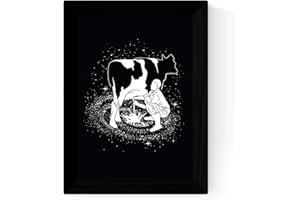 NACNIC Lámina en blanco y negro de La via lactea en tamaño A4 Poster fondo negro. Papel 250 gr y tintas de Sin Marco