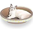 Coclux 10pcs Oval Cat Scratcher Lounge Cardboard Scratch Pad Large Cats Bed Scratching Box with Catnip, Furniture Protection Training Cat Toy