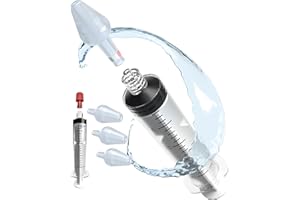 INTALYS Rino Set Siringa per Lavaggio Nasale Bambini e Adulti da 20ml e 3 Olive Nasali Anatomiche, Kit Pulizia Naso Made in Italy