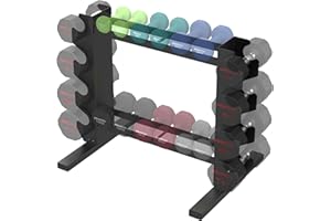 PROIRON Soporte para Mancuernas, Estante para Pesas para Gimnasio en Casa, Estante de Almacenamiento para Mancuernas, Soporte para Pesas Multicapa de Acero，2/3 Nivele