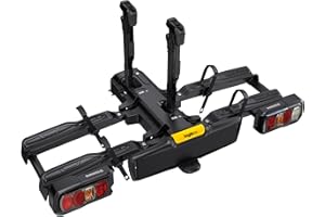 GO BIKER TAGLE E-VELOQ 2 Portabicicletas para 2 Bicicletas Eléctricas y Estándar - Capacidad 60kg - Sistema Antirrobo - Plegable - Basculante - Piloto 6 Funciones