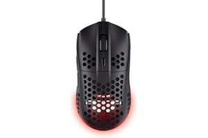 TRUST GAMING GXTrust 928 Helox Mouse Gaming Superleggero 65g con Filo, Regolazione DPI 200-6400, Sensore Ottico, 6 Pulsanti Programmabili, Illuminazione RGB, Mouse da Gaming per PC Desktop Laptop, Nero