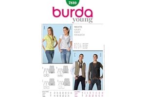 Burda 7810 Schnittmuster Weste (Damen & Herren, Gr, 32 - 44/44 - 54) Level 1 super easy