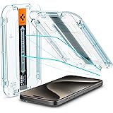 Spigen Glas.tR EZ Fit Vetro Temperato compatibile con iPhone 15 Pro Max, 2 Pezzi, Installazione Facile, Cristallino, Durezza 