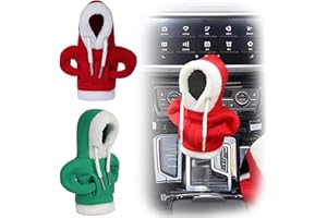 MODODER 2023 New Upgrade Flannel Gear Stick Hoodie, Gear Stick Hoodie Cover for Car, Car Gear Stick Knob Cover Gearstick Hoodie, Gear Shift Knob Hoodie Cover for Universal Gear Shifter (Green+Red)