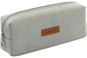 iSuperb Piórnik szkolny, mały piórnik dla dzieci, dla dziewcząt, chłopców, nastolatków, studentów, etui, jednokolorowy, 19,8 x 8 x 5 cm (jasnoszary)