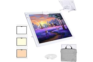 IODOO LED Tavoletta Luminosa A3 3000-6500K Dimmerabile, 2500 mAh Ricaricabile Tavola Luminosa Disegno Lavagna Luminosa per Pittura Diamante, Disegno, Pittura, Schizzi, con Borsa per Il Trasporto