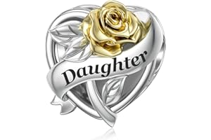 SEVENWELL Sterling Silver Charm for Pandora Mother Sister Daughter Wife Grandma Charm Family Rose Flower Charm