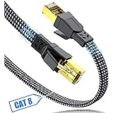 Cat 8 Ethernet Cable 10M, SWECENT Nylon Braided High Speed Heavy Duty Cat8 Network LAN Patch Cord, 40Gbps 2000Mhz SFTP RJ45 F