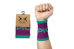Picsil Nadgarstki sportowe na pot, Wristband bawełna chłonne dla Cross Training, Padel, Tenis, Fitness, Unisex