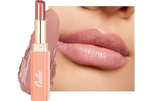 Oulac Nude Pink Lipstick - Moisture Shine Hydrating Lipstick & Tinted Lip Balm for Dry Lips, Medium Coverage Lip Colour | Juicy Look, Glossy Finish, Vegan, Cruelty-Free, Tenderness (14)