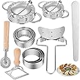 Ravioli Shaper, Stainless Steel Ravioli Dumpling Maker, Square Ravioli Stamp Shaper Ravioli Cookie Cutter Set Tortellini Shape Dumpling Cutter Kitchen Tools Dumpling Ravioli Biscuit Cutters 12 Pieces