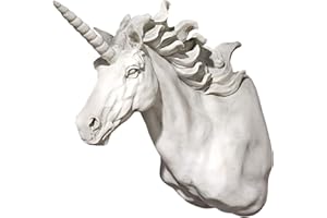 Design Toscano Alicorn Unicorn Horse Trophy Wall Sculpture, Polyresin, Antique Stone, 33 cm