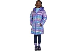 Mountain Warehouse Florence Kids Long Padded Jacket - Lightweight Overcoat, Soft & Warm Puffer Coat with Hood, Childrens Outerwear - Travel & Outdoors