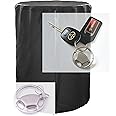 SOLULA Car Tire Covers for Storage, Wheel Storage Bags For Four Spare Tires, Up to 30 inch, Waterproof UV Dust Protection, With Brushed-Metal Car Keyring Bonus