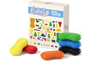 Gibot Lápices de Cera Con Forma de Jabon, Ceras Seguras y No Tóxicas, Resistentes al Agua, Bolígrafos para Niños Pequeños a Partir de 1 Año (6 Colores)