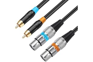 Getaria Dual Cinch auf XLR Kabel, 2 Cinch auf 2 XLR Male HiFi Stereo Audio Verbindung Mikrofonkabel Drahtschnur Pfadkabel (FEMALE, 1M)