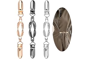 AOOTUERL 3 Stück Vintage Pullover Clips, Damen und Mädchen für Golden Silber and black Schal-Schnalle Kleider Clips Blusen Clips Broschen Kleider & Hose