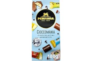 PERUGINA Cioccomania Cioccolatini Assortiti Fondenti e al Latte, Sacchetto 180g