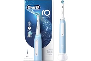 Oral-B iO3 Ultimate Clean Electric Toothbrush for Adults | 3 Smart Modes | iO Pressure Sensor | Tuft-in-Tuft Bristles | IPX7 Waterproof | 2 Year Warranty | Round Brush Head (Ice Blue)
